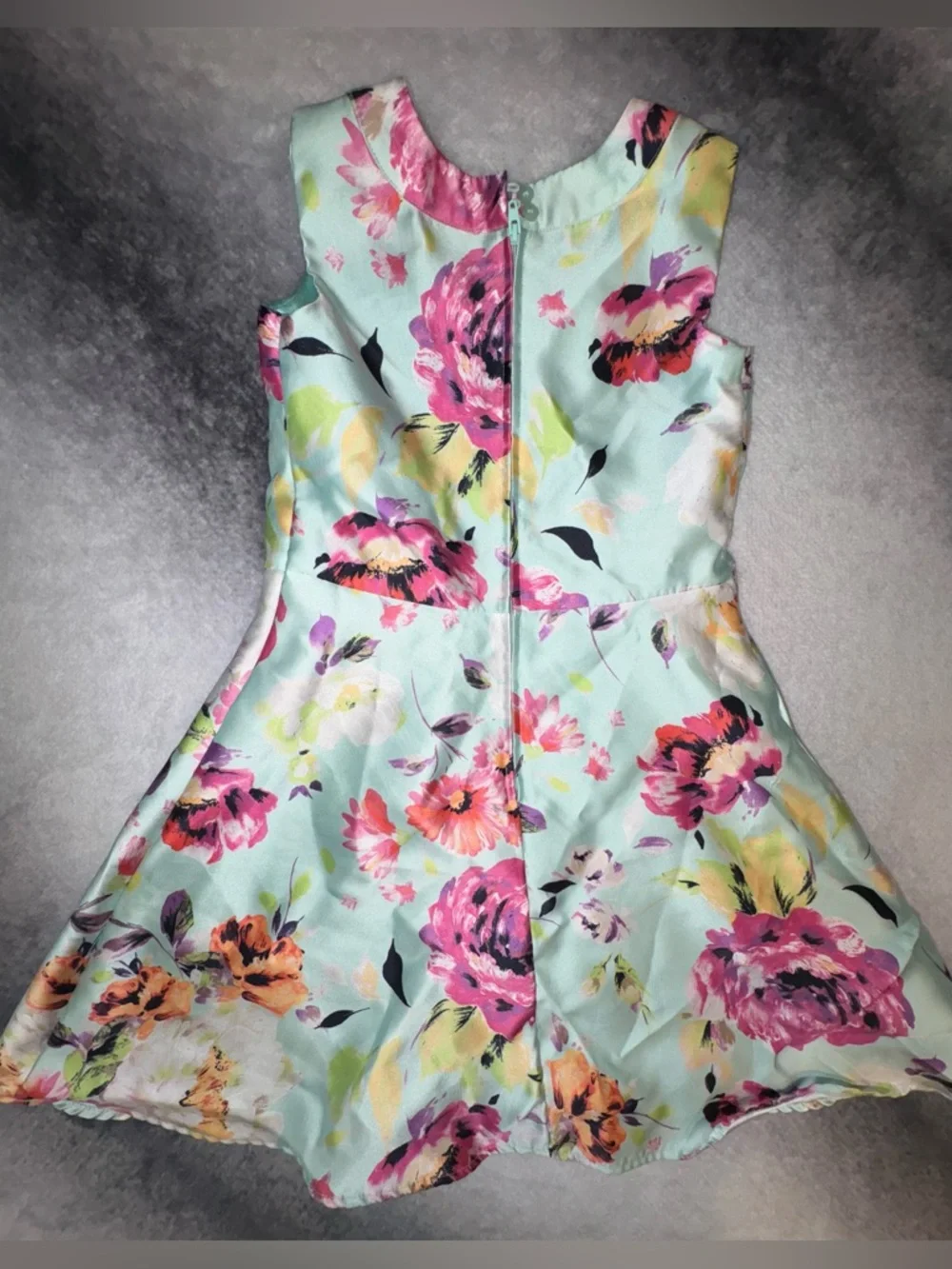 (A1) The Children's Place Girls‎ Sleeveless Floral Cut-Out Dress Mint Green 6X/7